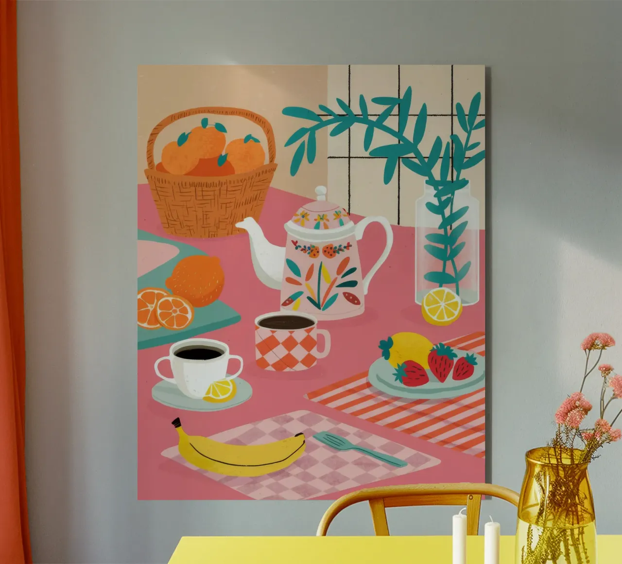 Crema di frutta per l'ora del tè alluminio dibond da Muse Artworks