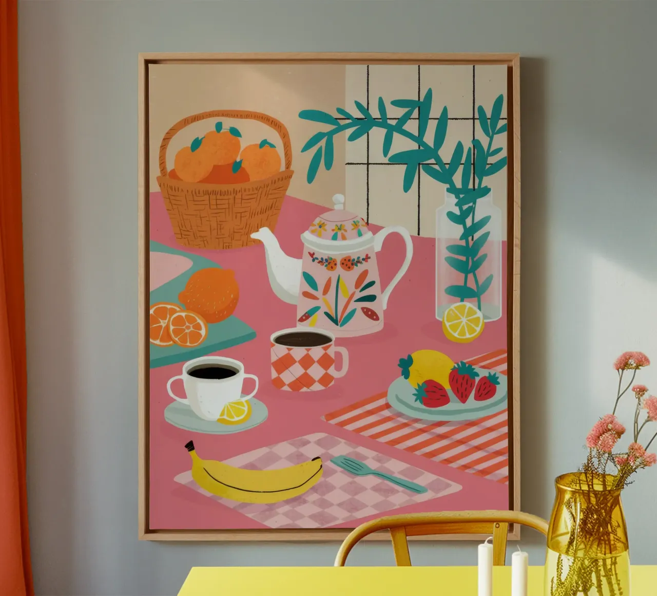 Crema di frutta per l'ora del tè tela con Cornice a cassetta da Muse Artworks