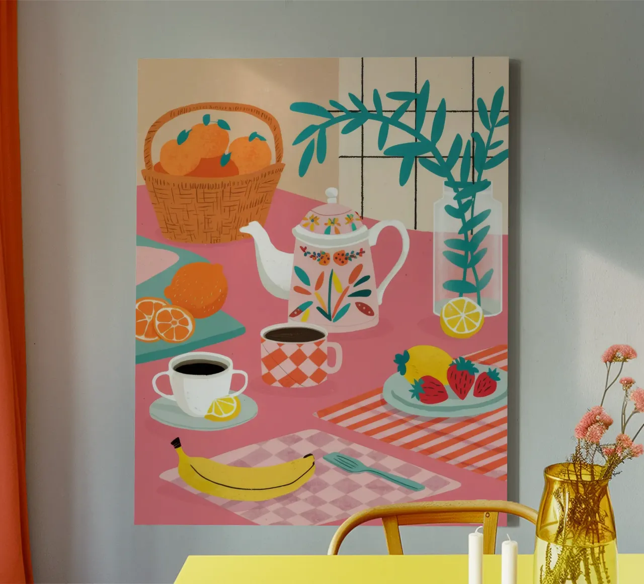 Crema di frutta per l'ora del tè tela con Cornice a cassetta da Muse Artworks