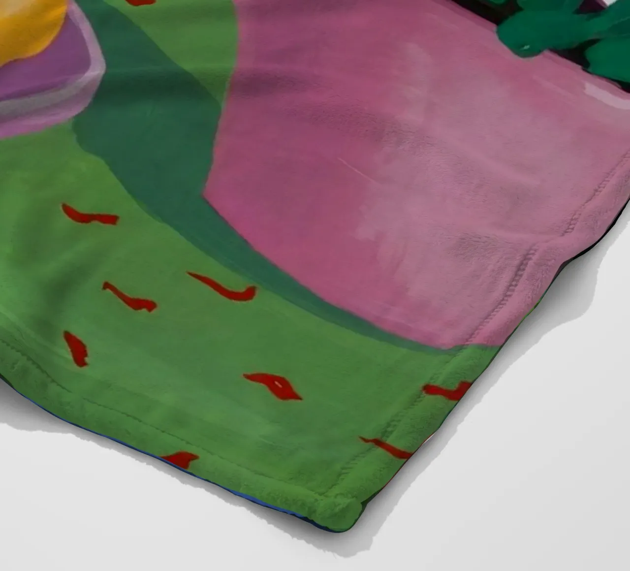 Rot Tulpe Blau Zitrone Fleecedecke von Stone Decade