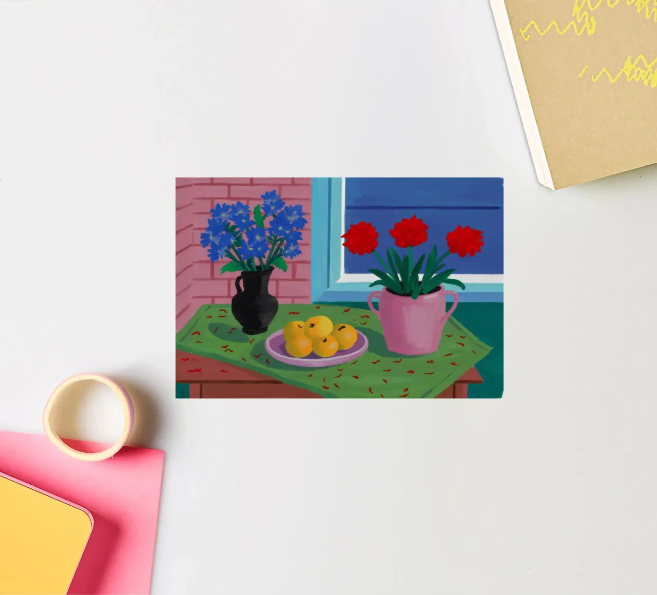 Rot Tulpe Blau Zitrone Sticker von Stone Decade