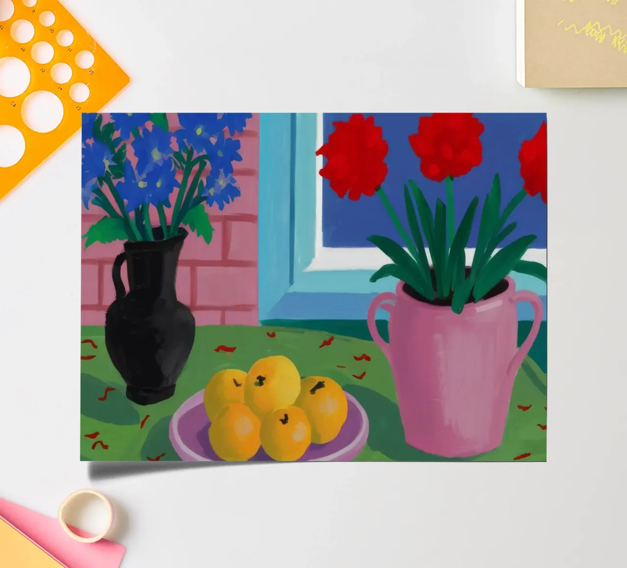 Rot Tulpe Blau Zitrone Stickerbogen von Stone Decade