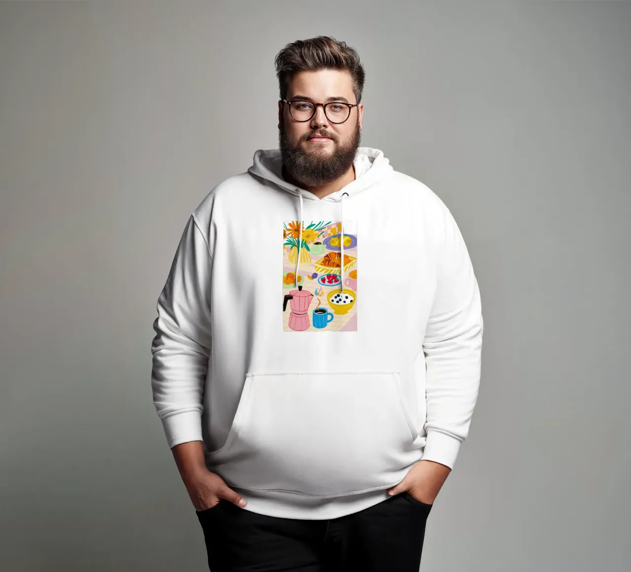 Un'ampia gamma di colazioni colorate felpa con cappuccio da Muse Artworks