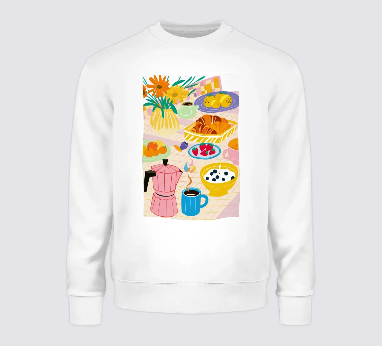 Colorful Breakfast Medley sweatshirt by Muse Artworks