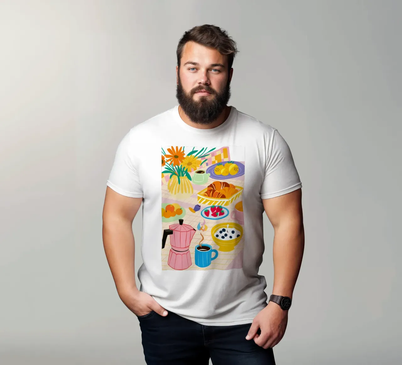 Un'ampia gamma di colazioni colorate t-shirt da Muse Artworks