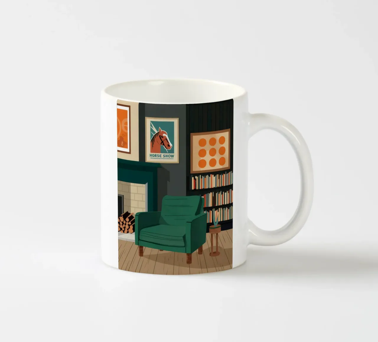 Poltrona verde Biblioteca tazza in ceramica da FadeAura