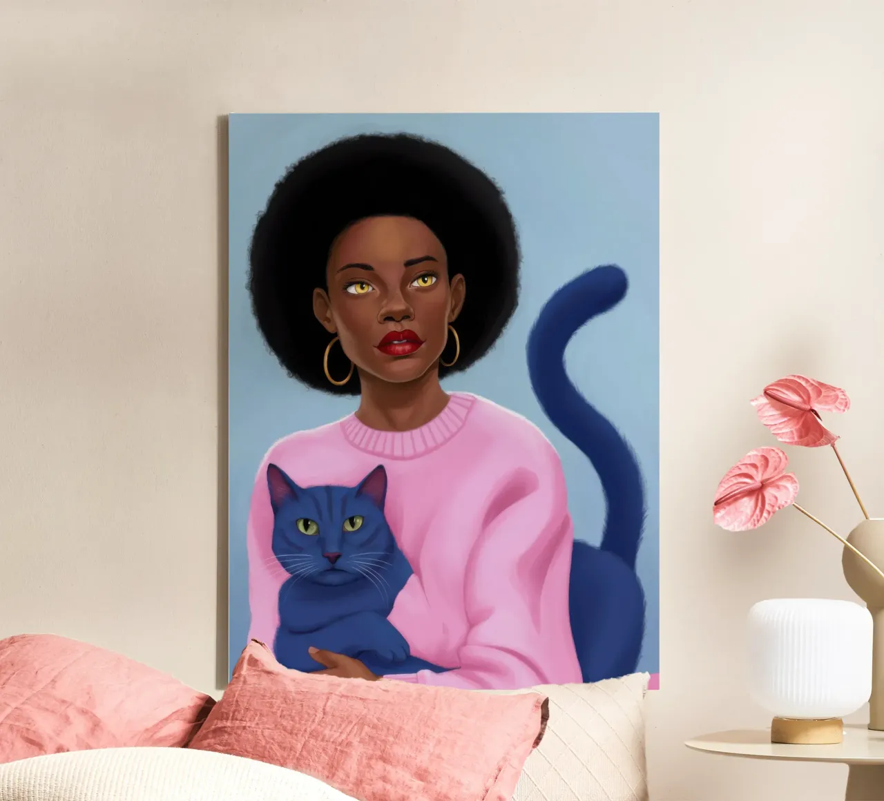 Azure kat omhelzing canvas met Baklijst van Marigold Tiga
