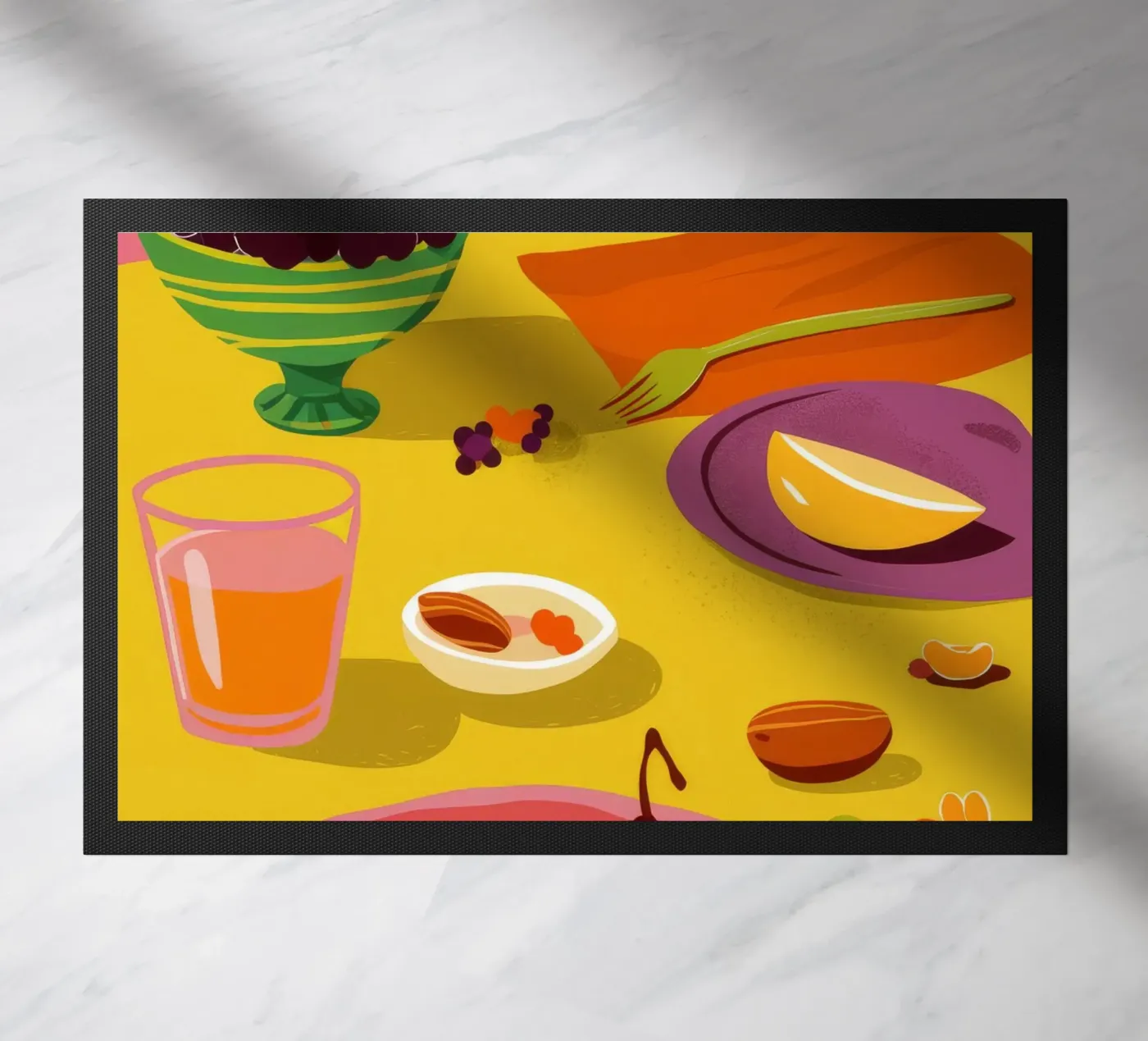 Breakfast Date Spread doormat by Muse Artworks