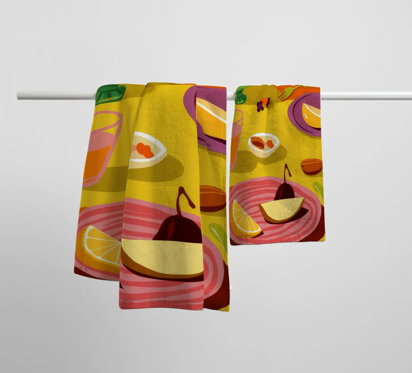 Breakfast Date Spread towel by Muse Artworks