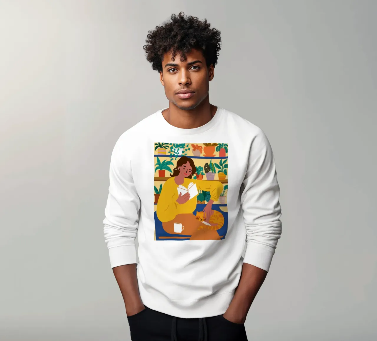 Chandail jaune Lecture sweat de Marigold Tiga