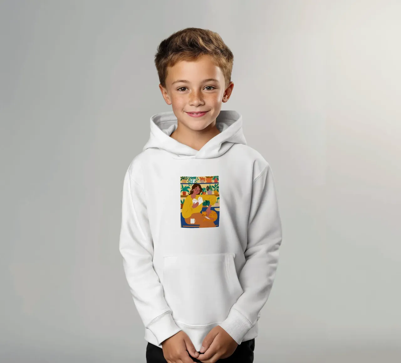 Chandail jaune Lecture sweat à capuche enfant de Marigold Tiga