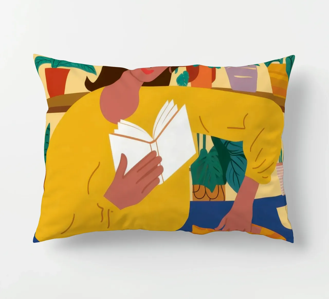 Chandail jaune Lecture coussin de Marigold Tiga
