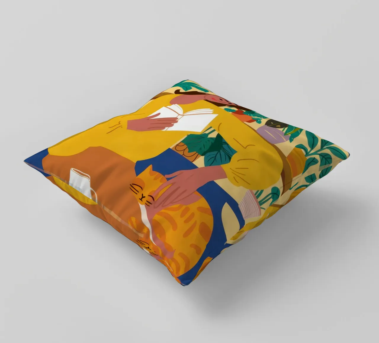 Chandail jaune Lecture coussin de Marigold Tiga