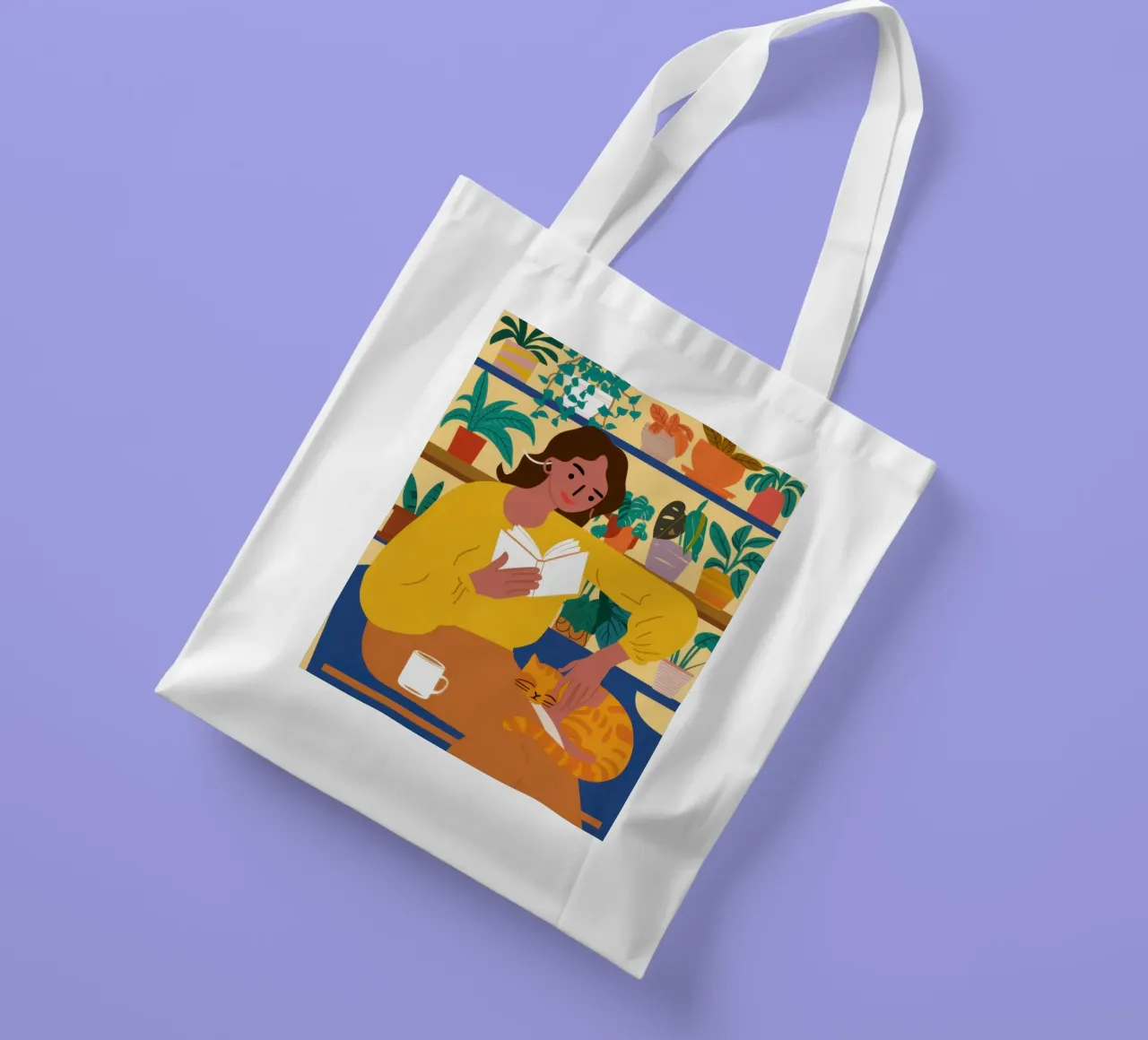 Chandail jaune Lecture tote bag de Marigold Tiga