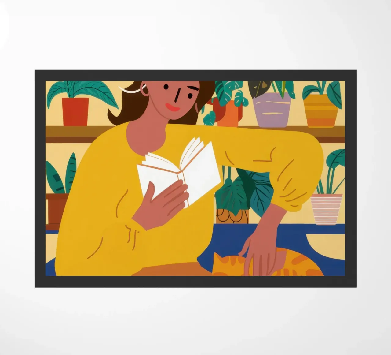 Chandail jaune Lecture paillasson de Marigold Tiga