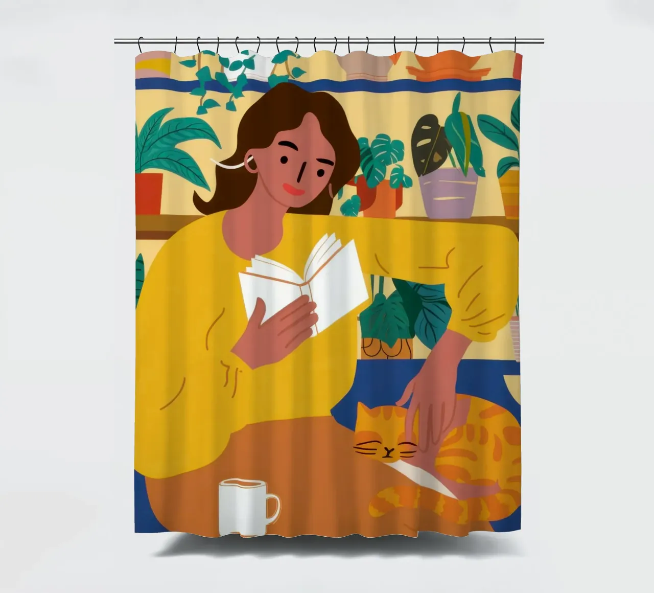 Chandail jaune Lecture rideau de douche de Marigold Tiga