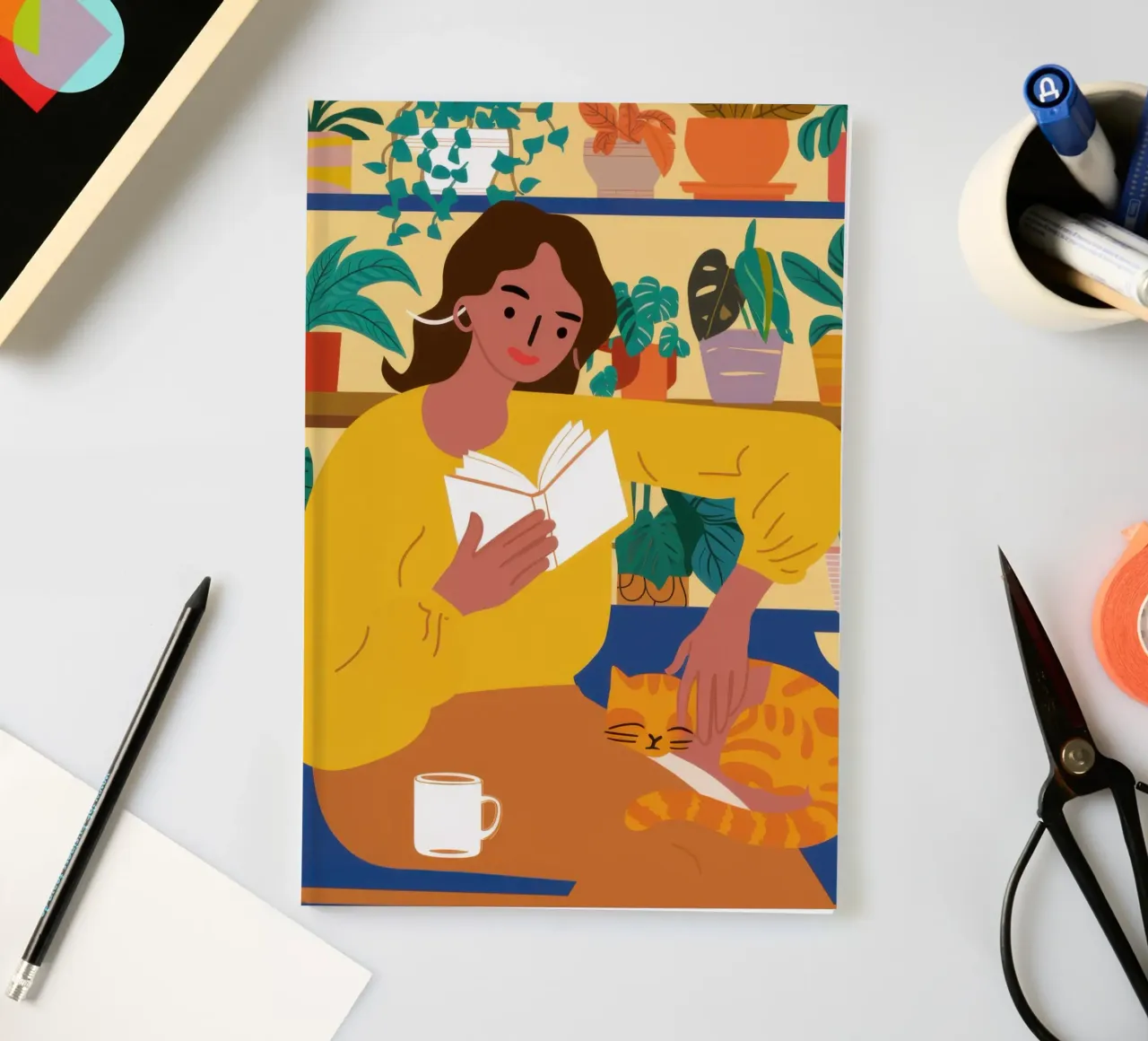 Chandail jaune Lecture carnet de notes de Marigold Tiga