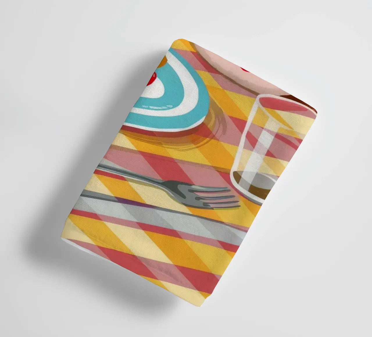 Caffè Croissant Gingham asciugamano da bagno da Muse Artworks