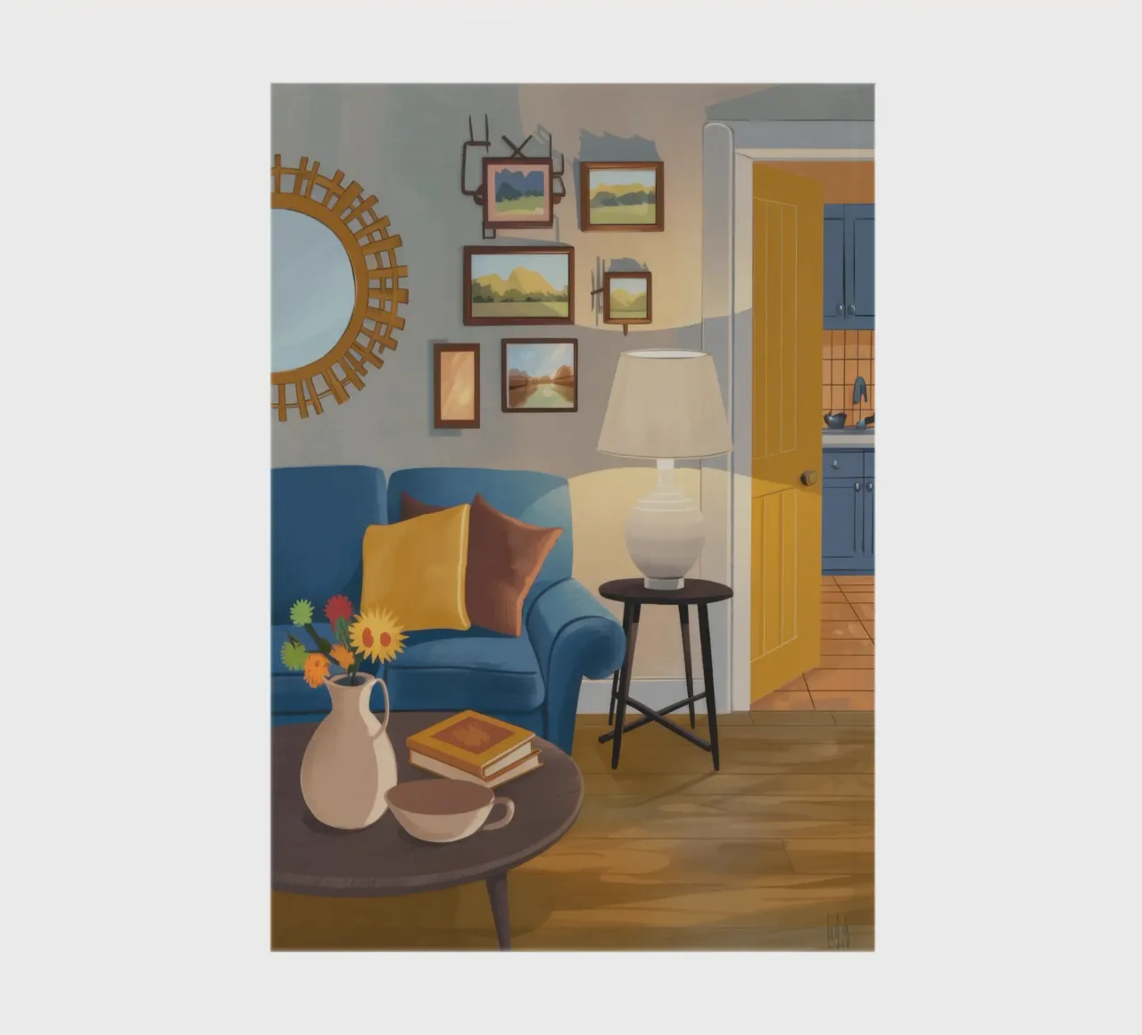 Blue Sofa Lamplight notebook by Marigold Tiga