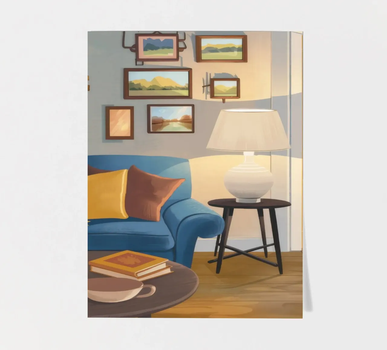 Blue Sofa Lamplight sticker sheet by Marigold Tiga