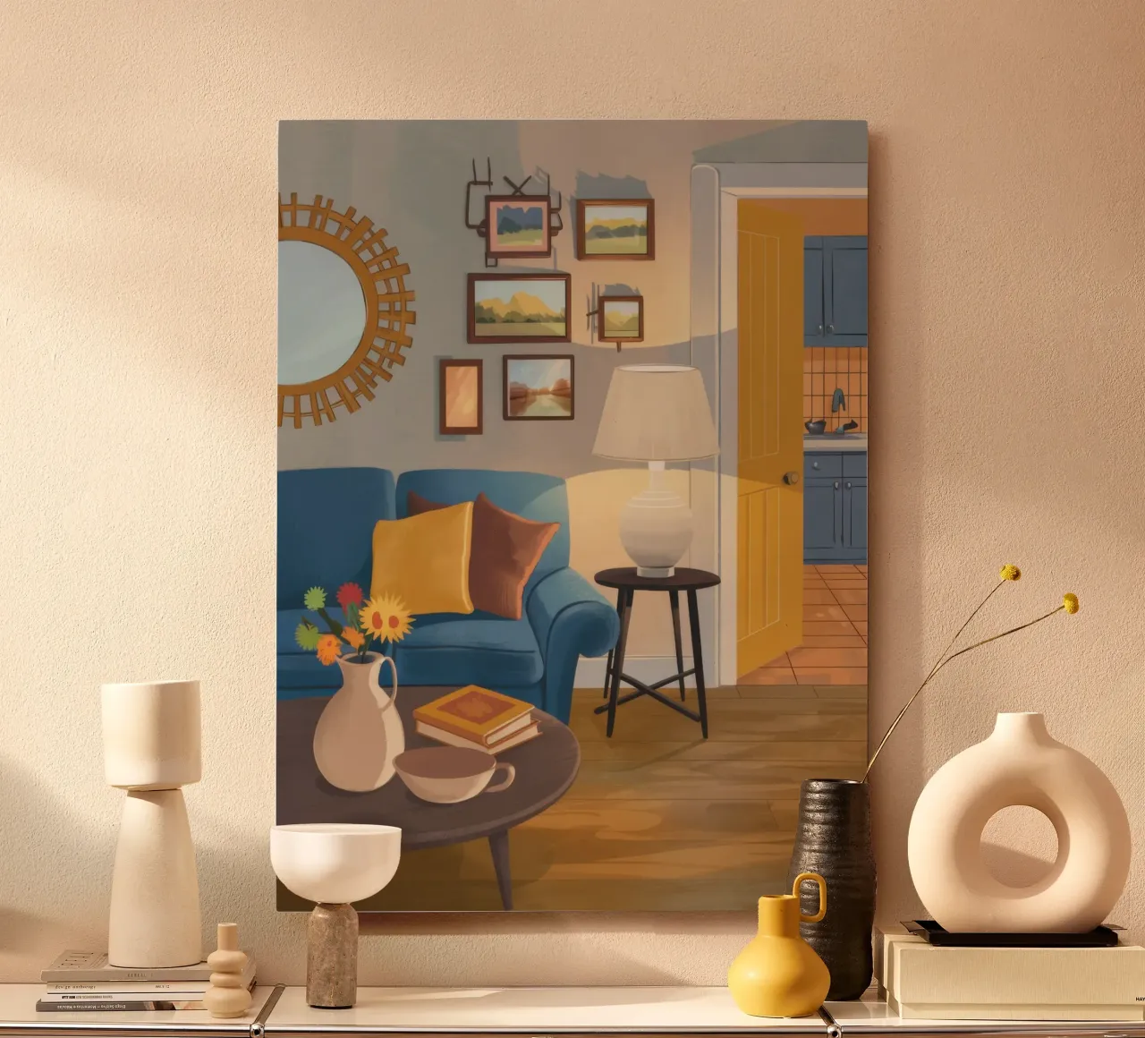 Lampada per divano blu alluminio dibond da Marigold Tiga