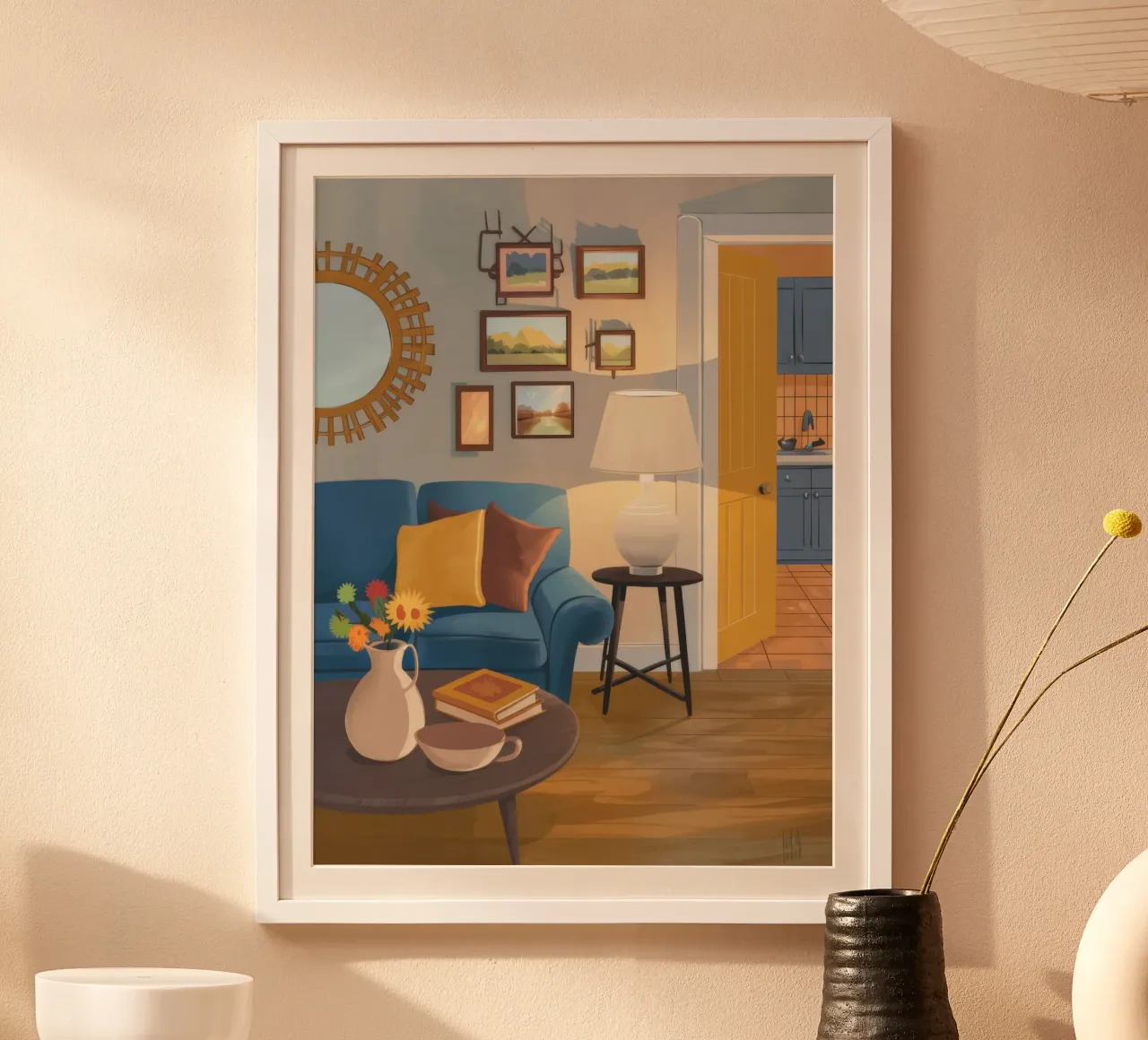 Lampada per divano blu carta hahnemühle da Marigold Tiga