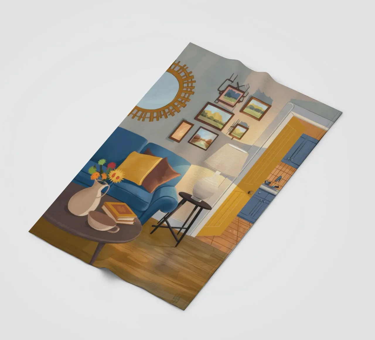 Lampada per divano blu coperta in pile da Marigold Tiga