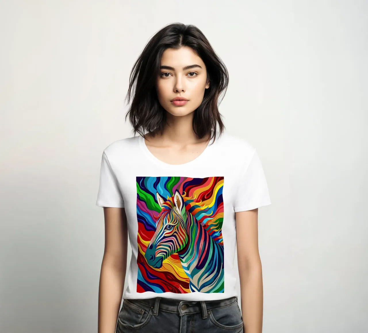 león vector a todo color camiseta de mujer de onelife