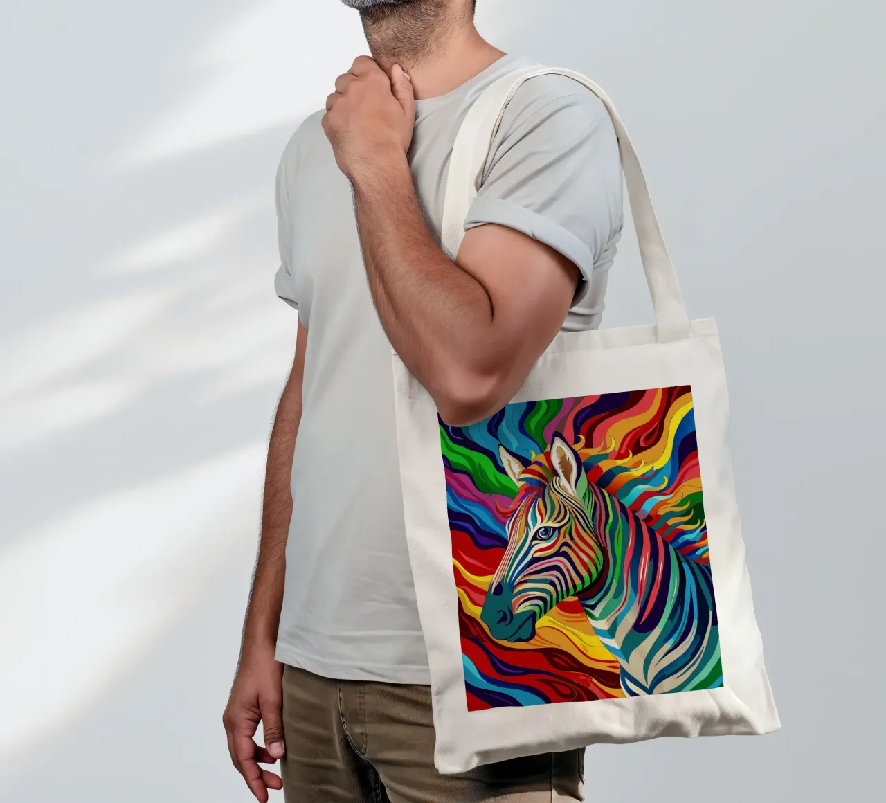 león vector a todo color tote bag de onelife