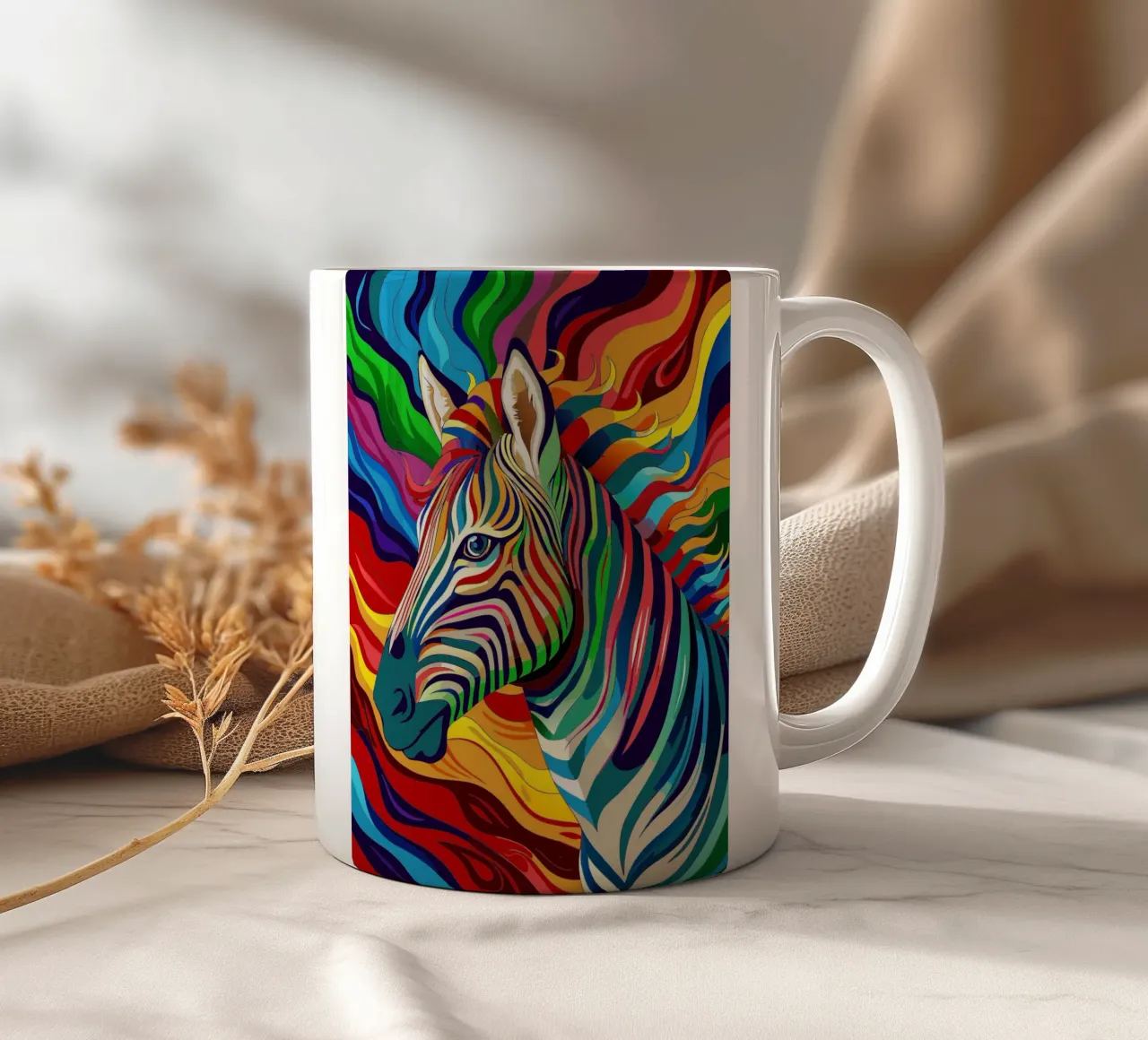 león vector a todo color taza de cerámica de onelife