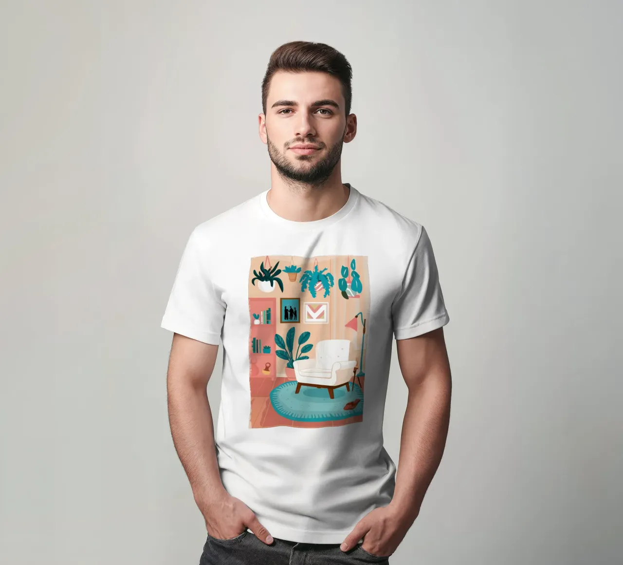 Poltrona bianca Santuario t-shirt da Marigold Tiga