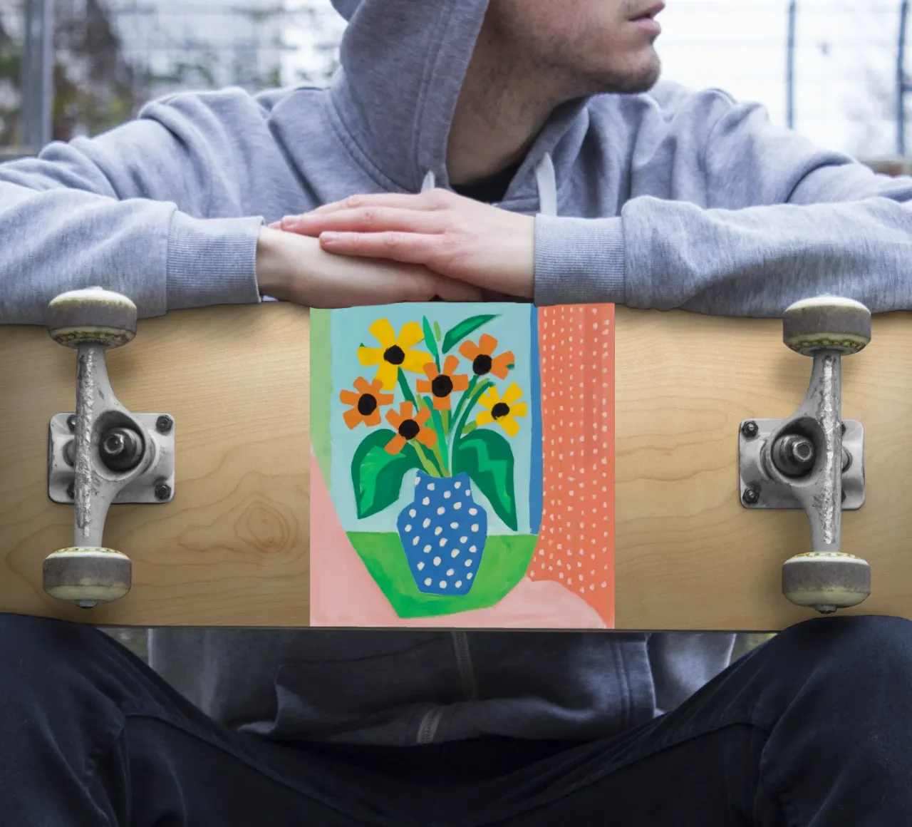 Polka Dot Vase Orange Flowers sticker by Stone Decade