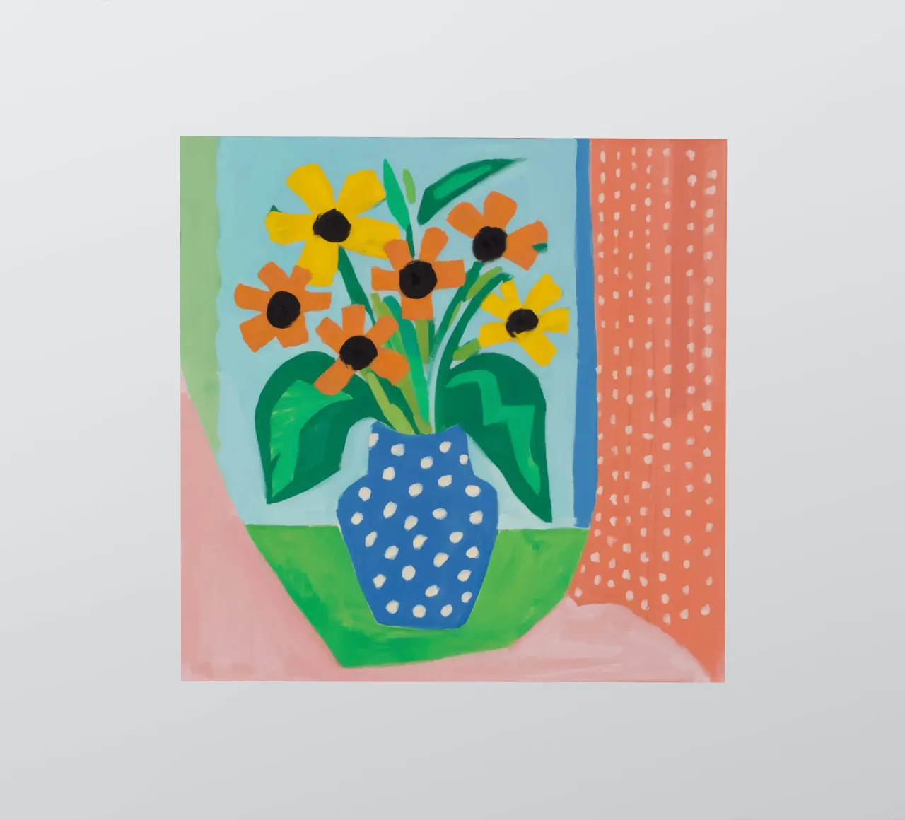 Polka Dot Vase Orange Flowers sticker by Stone Decade