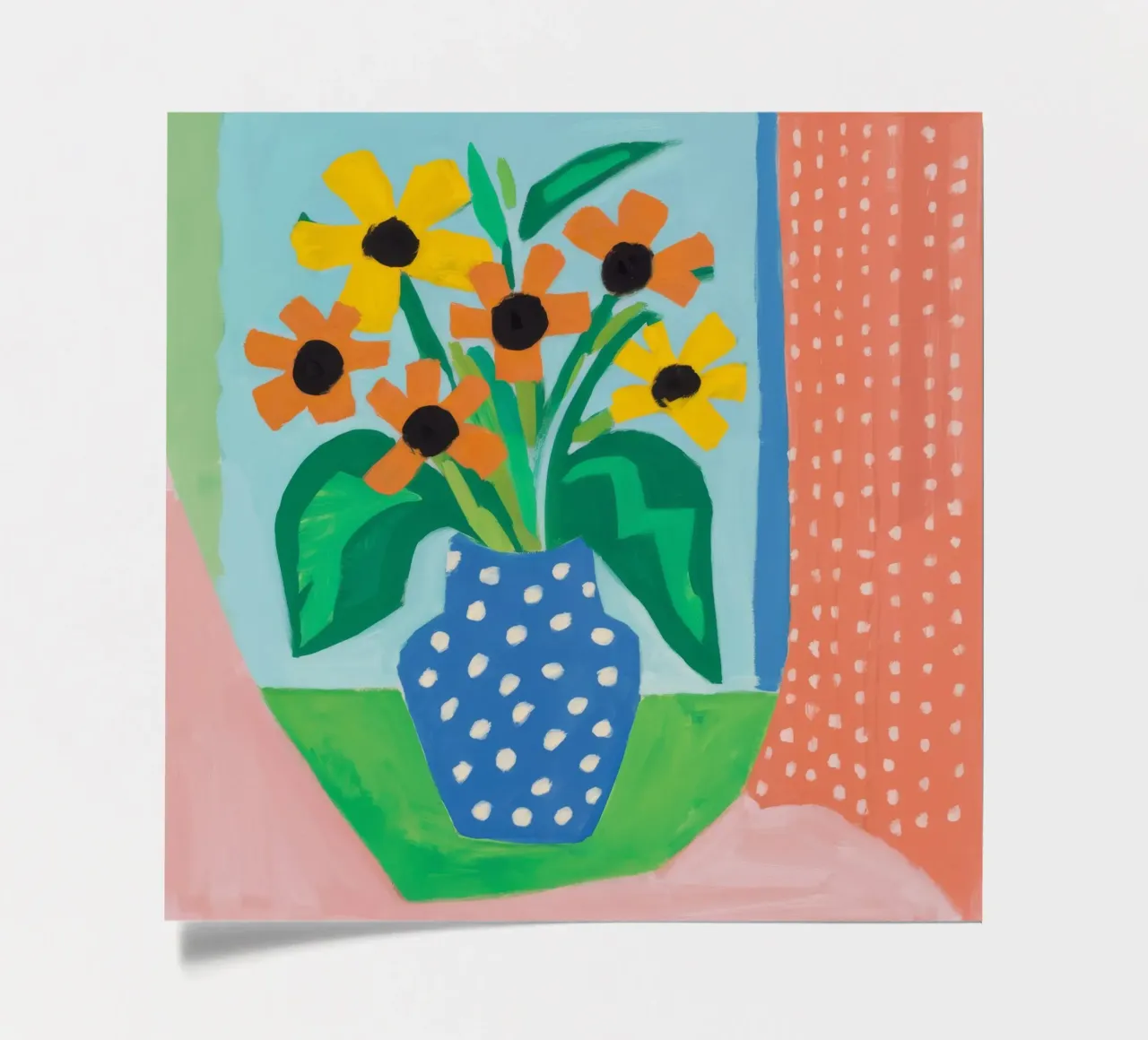 Polka Dot Vase Orange Flowers sticker sheet by Stone Decade