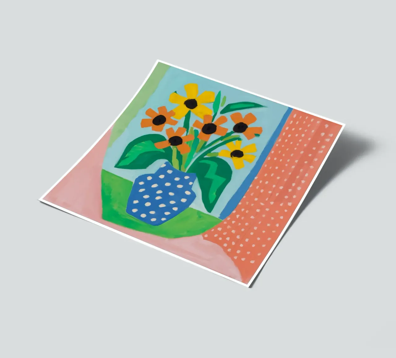 Polka Dot Vase Orange Flowers sticker sheet by Stone Decade