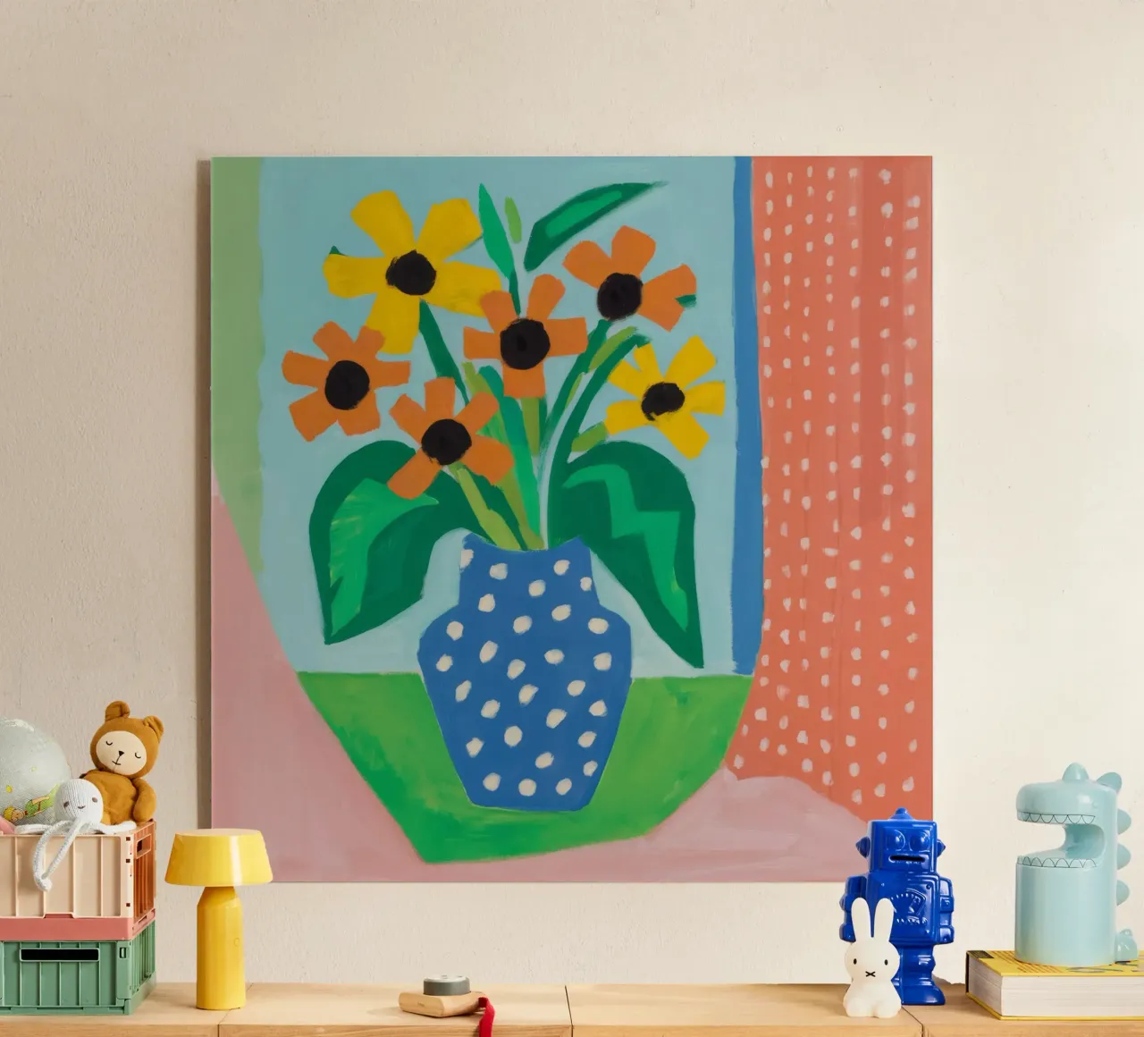 Vaso a pois Fiori arancioni plexiglass da Stone Decade