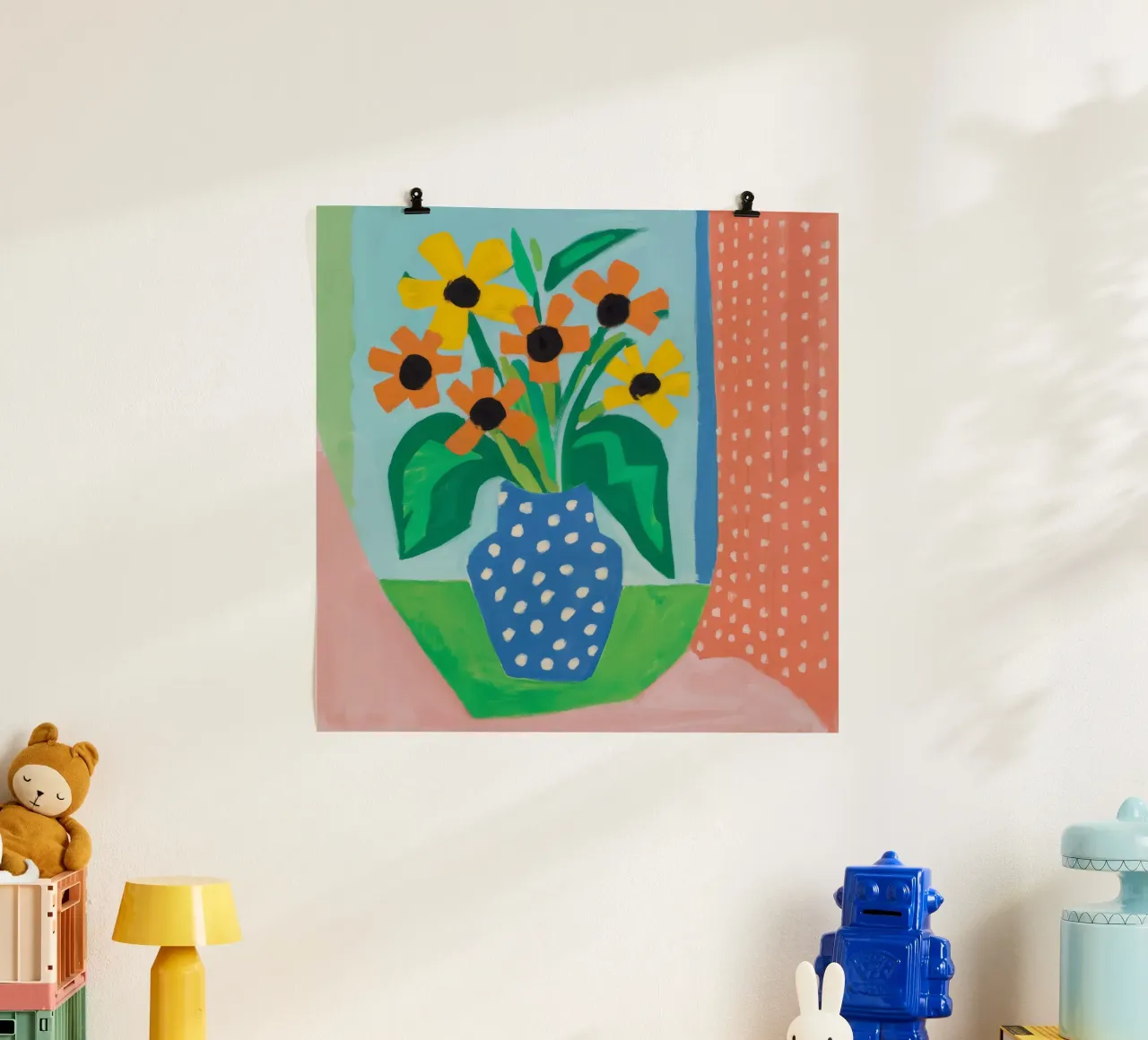 Vaso a pois Fiori arancioni carta hahnemühle da Stone Decade