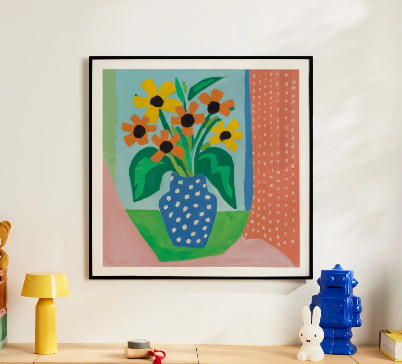 Vaso a pois Fiori arancioni carta hahnemühle da Stone Decade