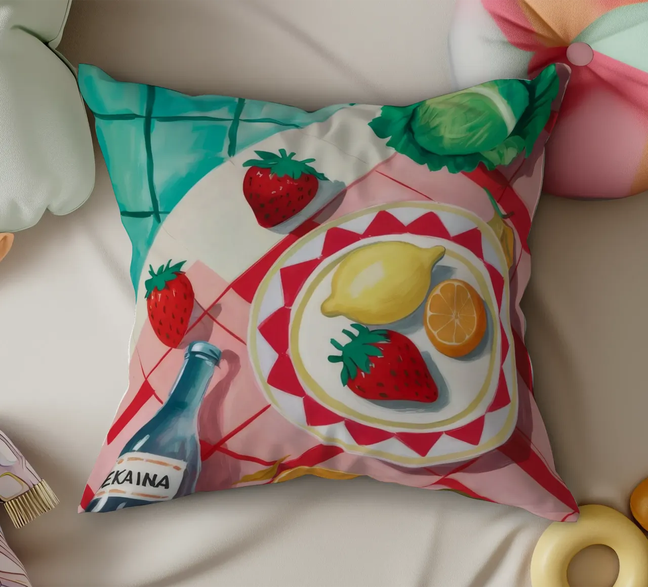 Picnic ai frutti di mare cuscino da Muse Artworks