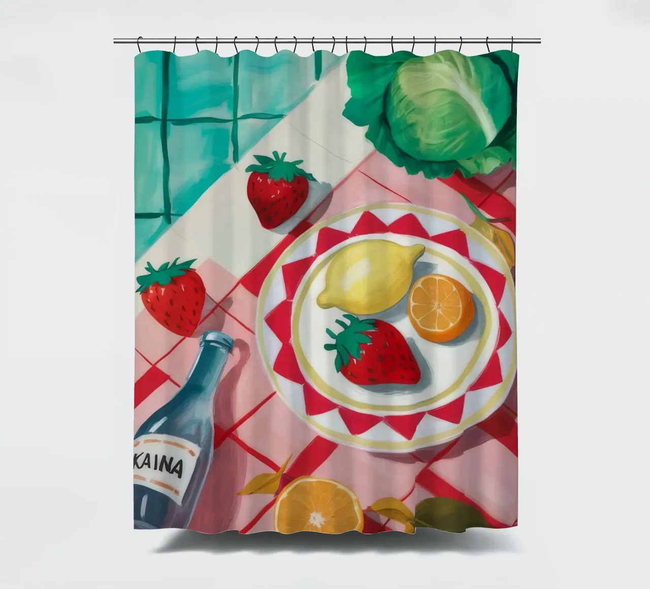 Picnic ai frutti di mare tenda da doccia da Muse Artworks
