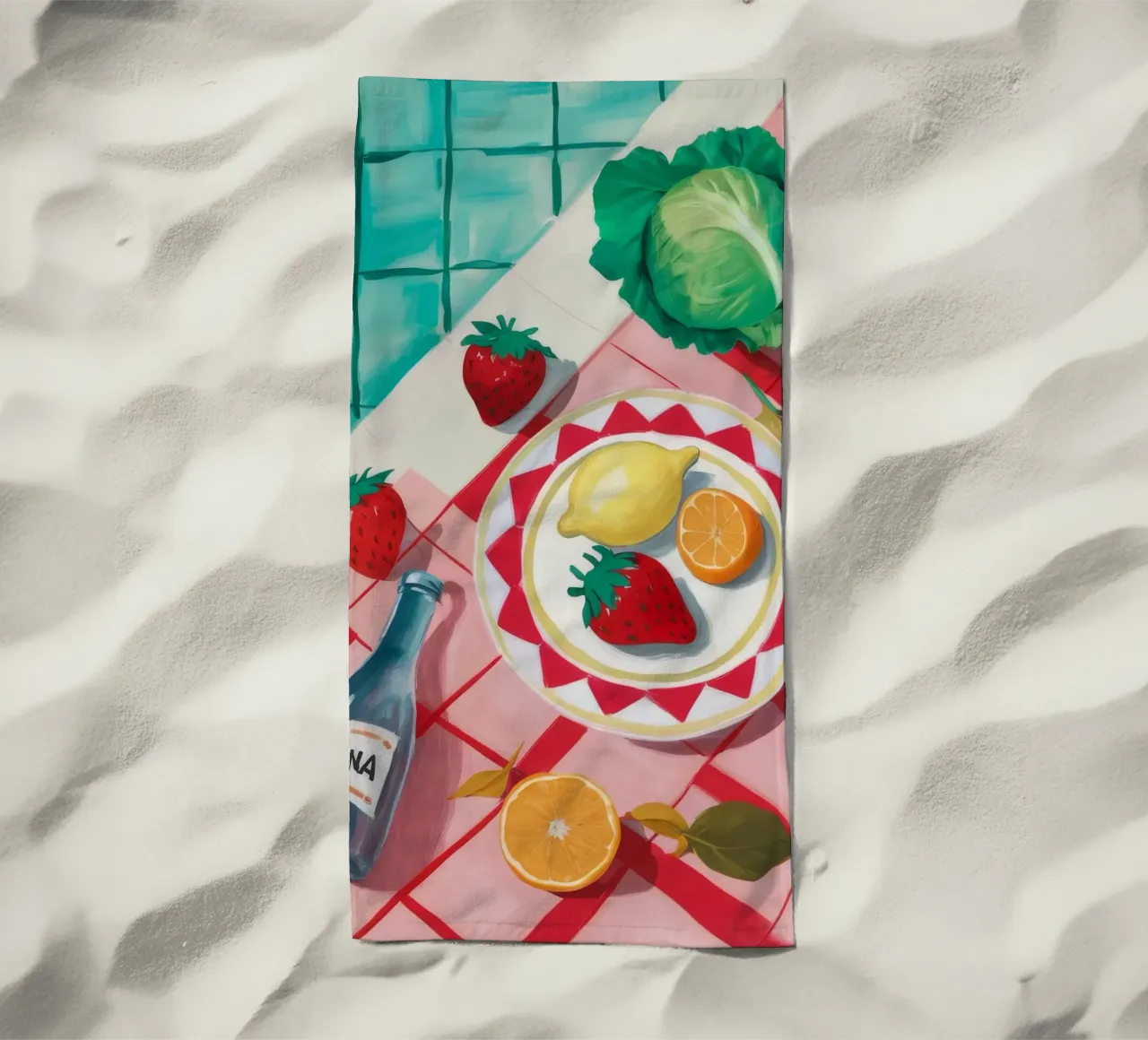 Picnic ai frutti di mare telo mare da Muse Artworks