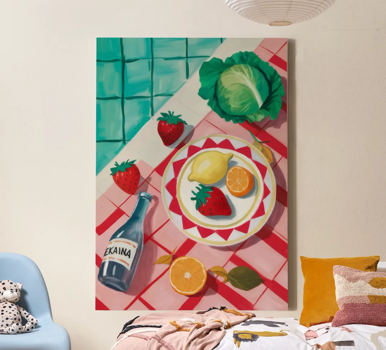 Zeevruchten Picknick Spread canvas met Baklijst van Muse Artworks