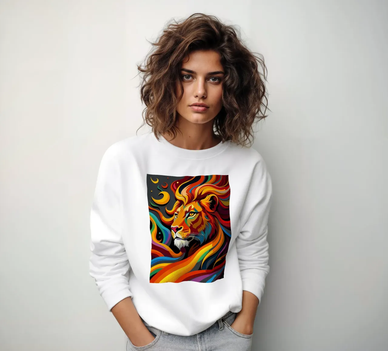 leeuwen vector fullcolor sweatshirt van onelife