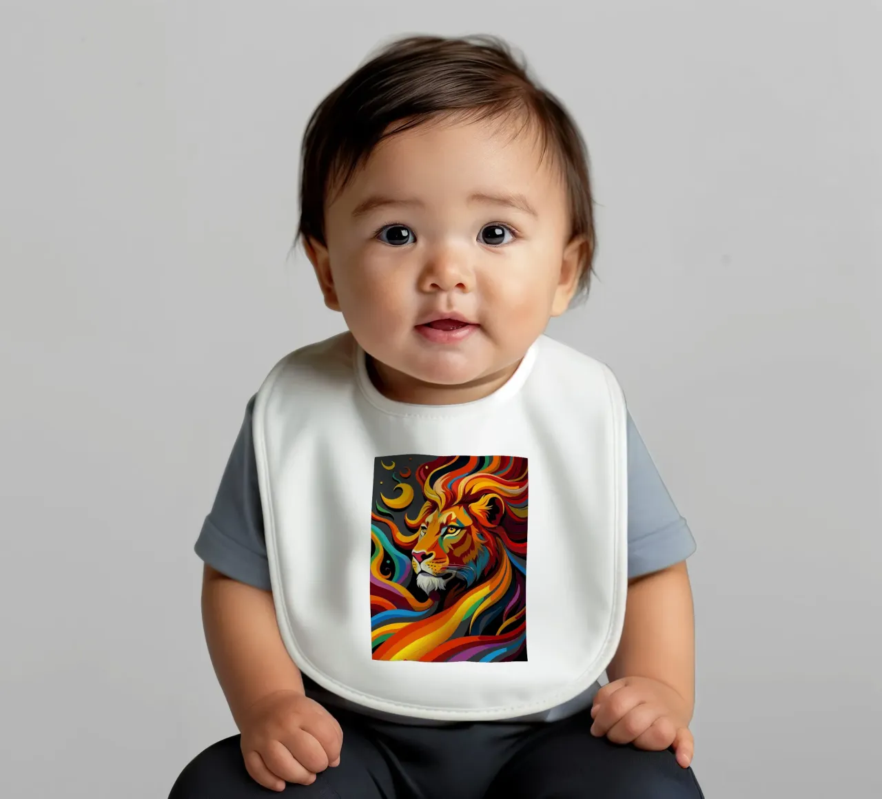 leeuwen vector fullcolor baby slabbetje van onelife
