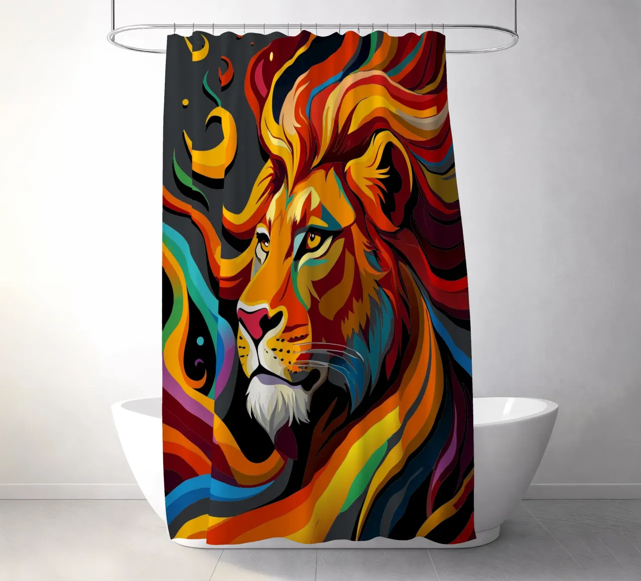 leeuwen vector fullcolor douchegordijn van onelife