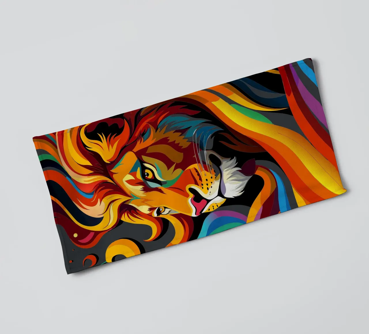 leeuwen vector fullcolor badhanddoek van onelife