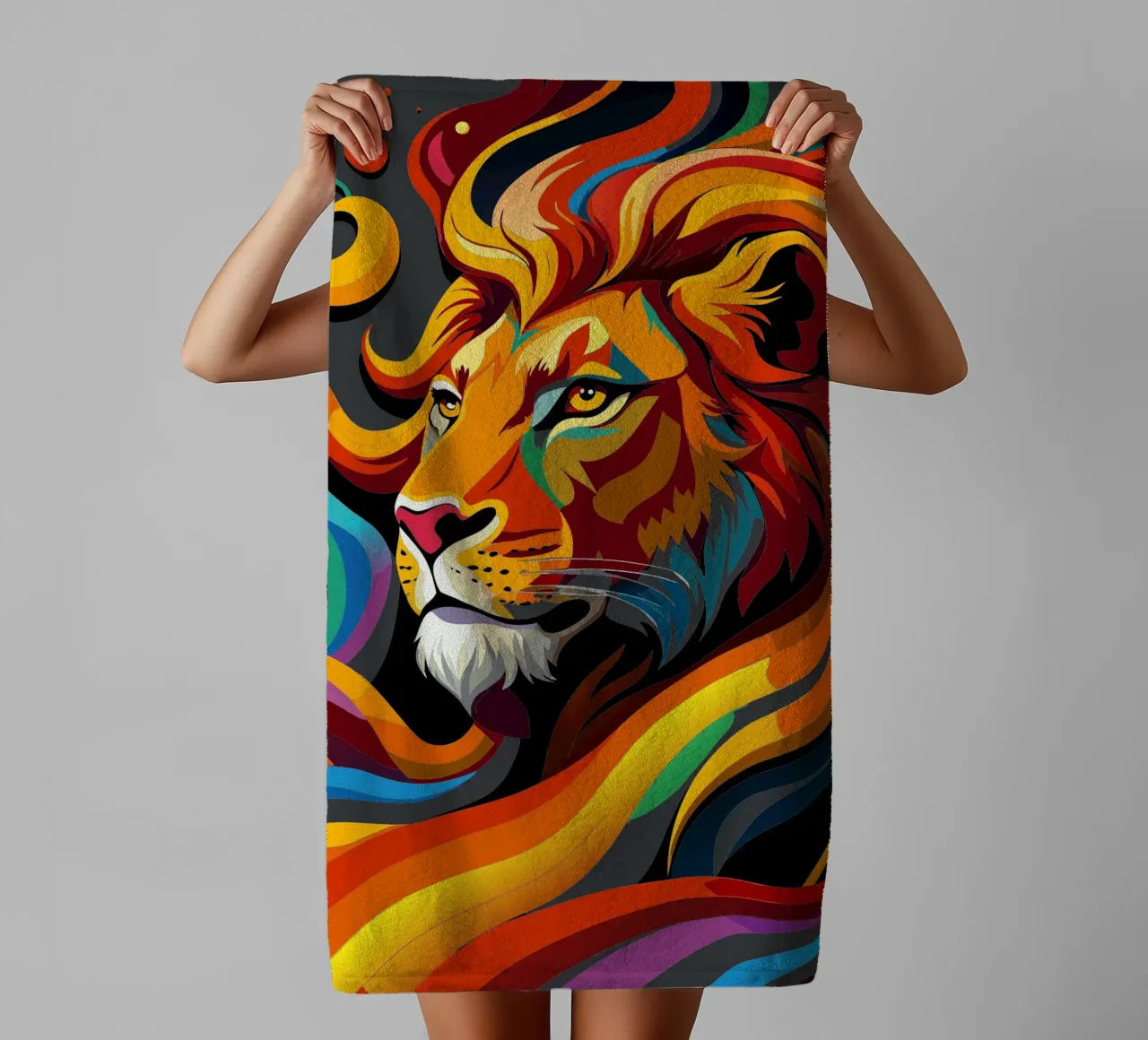 lions vector fullcolor towel by onelife