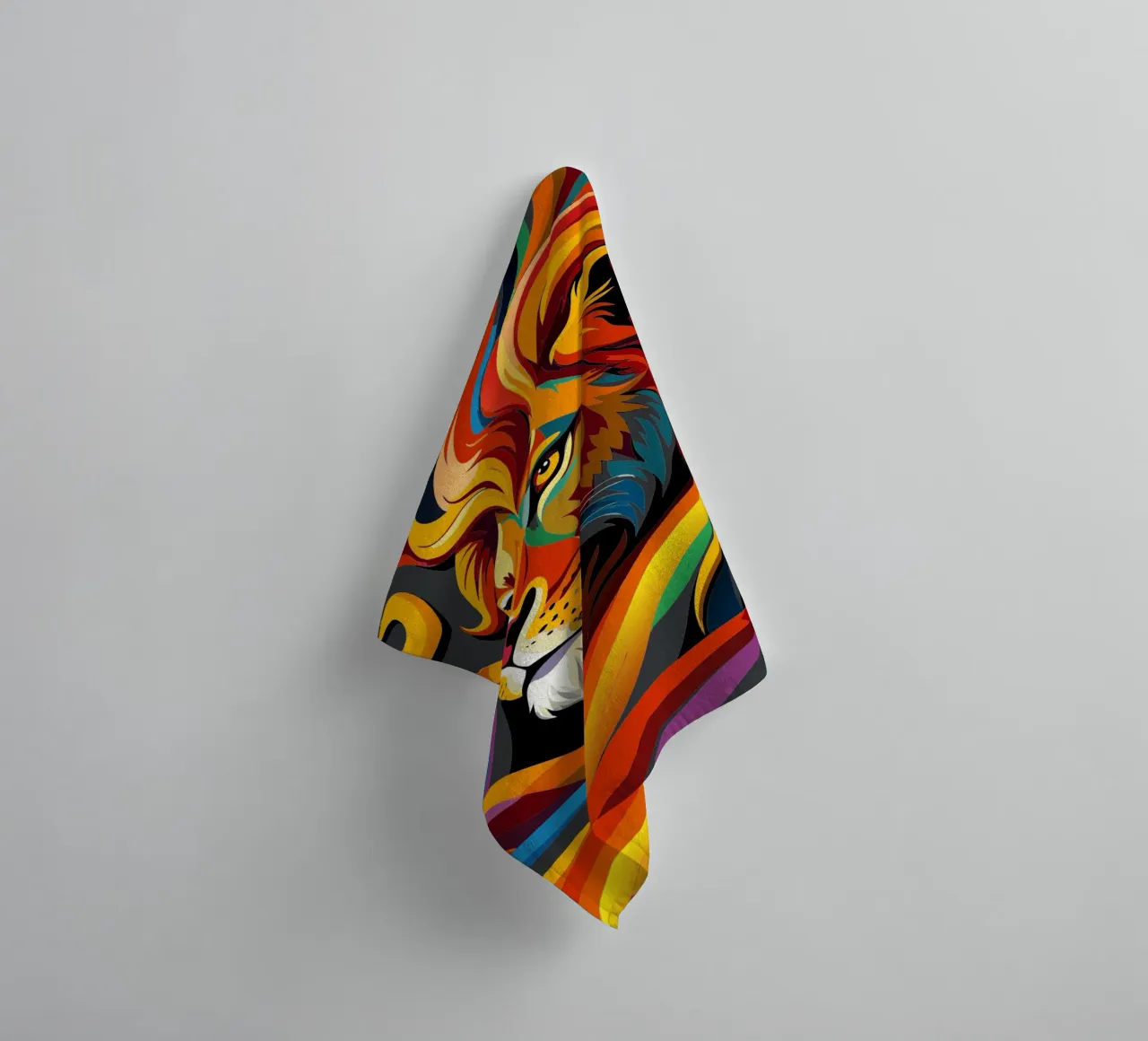 leeuwen vector fullcolor badhanddoek van onelife