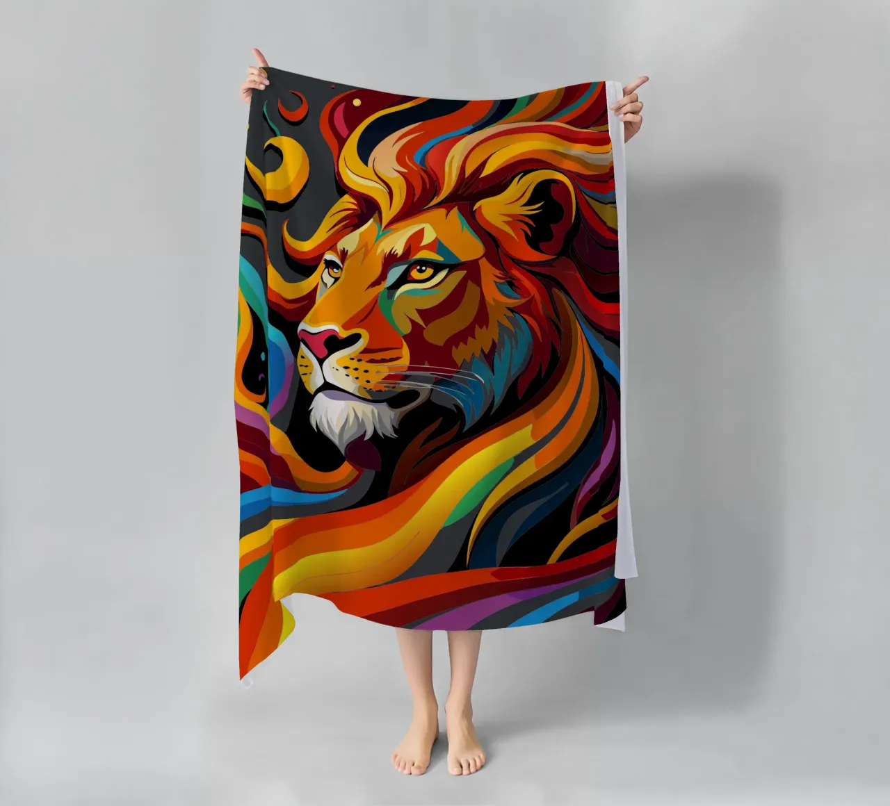 leeuwen vector fullcolor strandhanddoek van onelife