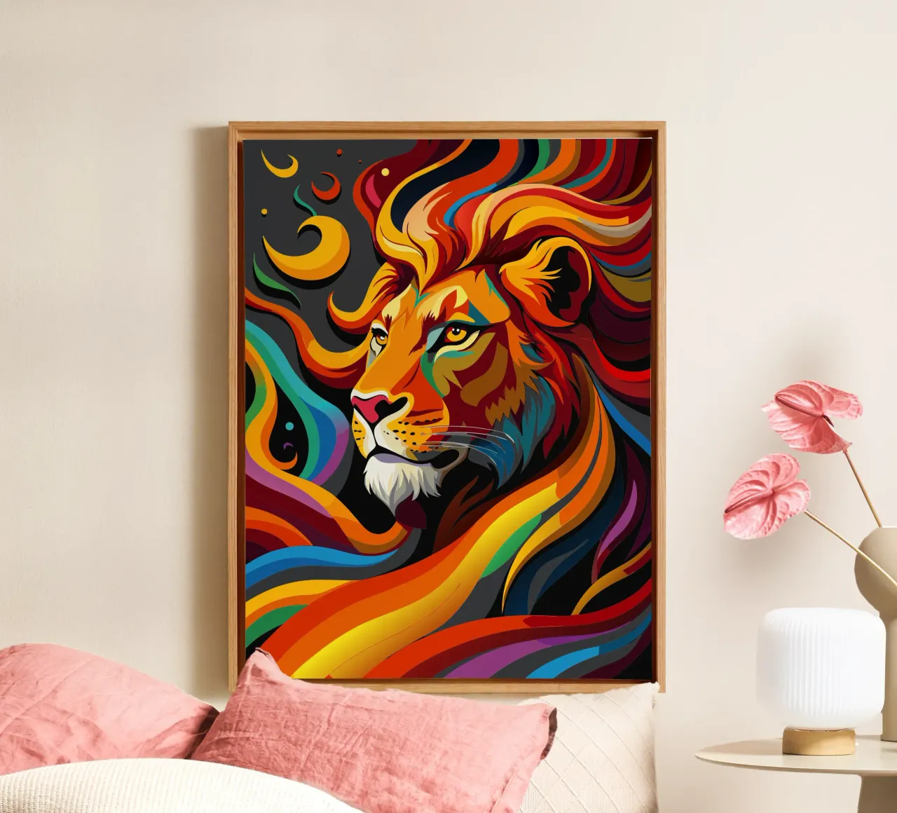 leeuwen vector fullcolor canvas van onelife